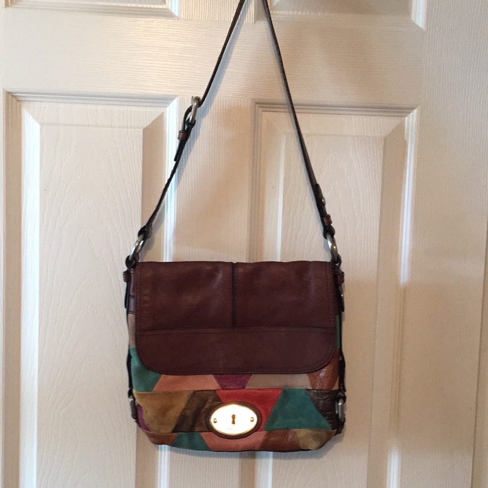 Fossil patchwork crossbody